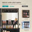 Armoire à bijoux blanche avec miroir lumineux intégré, rangement spacieux et assemblage sans effort-98969525