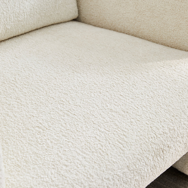 Tissu en velours de 34 po simple avec support lombaire ergonomique pour le salon et le bureau - Assemblage simple, structure de siège confortable, bonne absorption des chocs, configuration des outils
