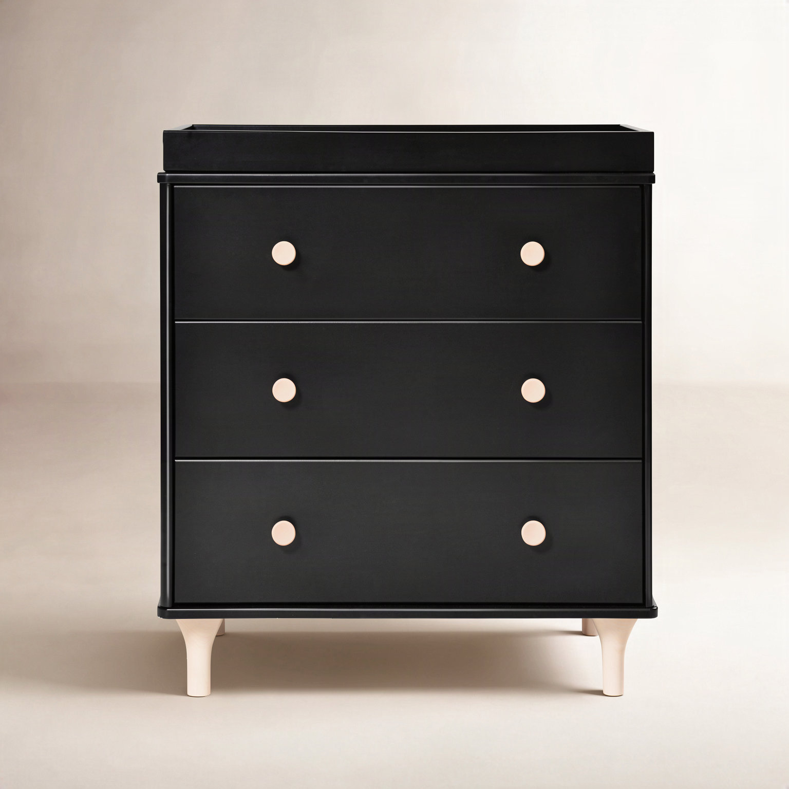 Babyletto Lolly 3 Drawer Changing Table, Black/Washed Natural