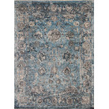 Shangri-La Hand Knotted Wool Area Rug in Blue/Gray/Brown