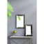 Miroir suspendu argent antique antique 20 "x 12" avec caractéristique florale, caractéristique moyenne, plateau à miroir-120995060-120995061