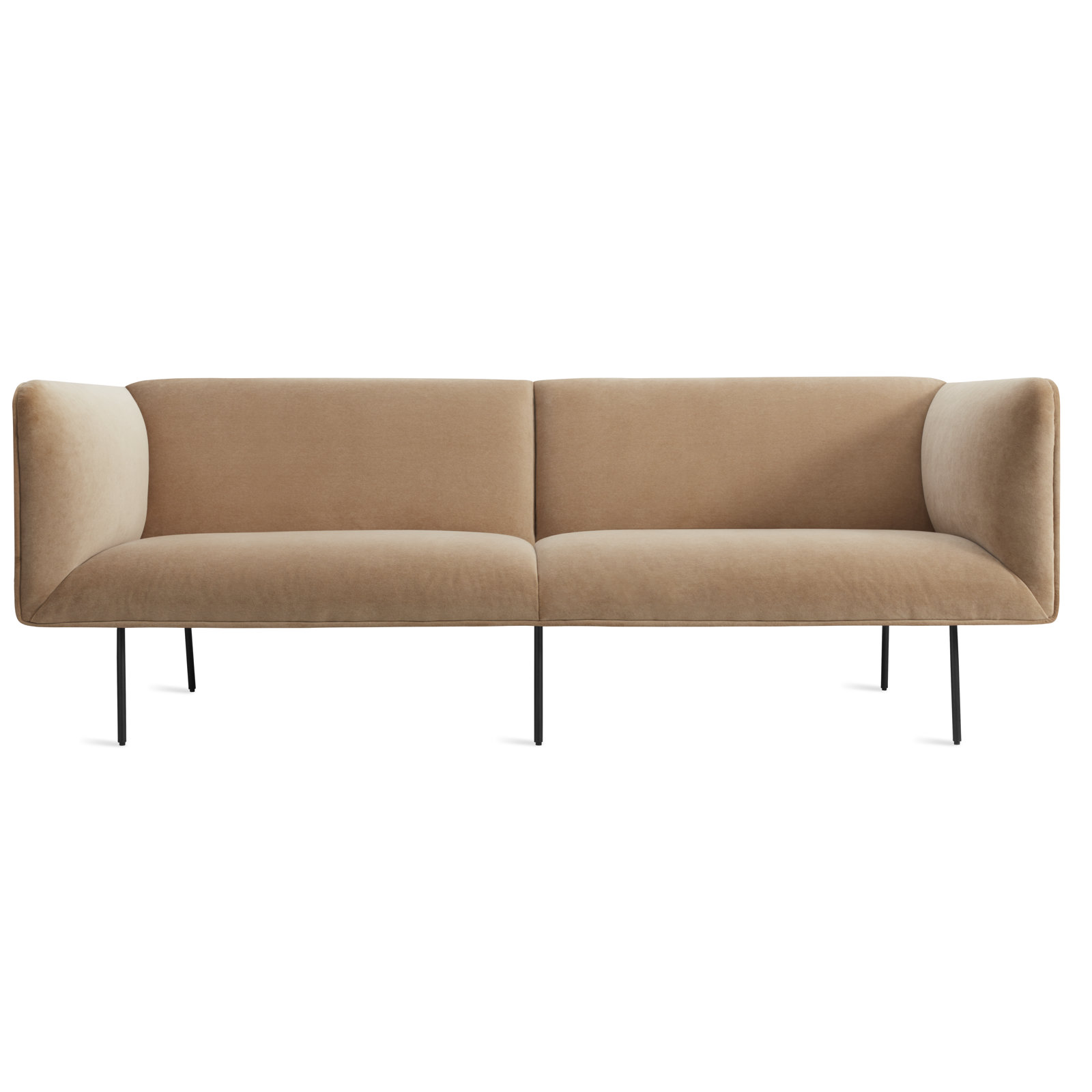 Dandy Upholstered Sofa, Camel Velvet Polyester Blend, 32" H x 96" W x 37" D