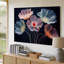 Toile, arrangement hypnotisant de fleurs translucides éthérées mettant en vedette cinq délicates fleurs murales ornées de dégradés doux-902646520