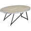 Table basse ovale en chêne gris vieilli et noir, chic industriel pour la vie fonctionnelle grise avec structure en métal