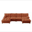 Canapé modulaire modulaire en forme de U de 138 po en forme de U avec 2 repose-pieds, canapé 4 places en chenille profonde avec coussin en treillis confortable, chambre et appartement-115032297