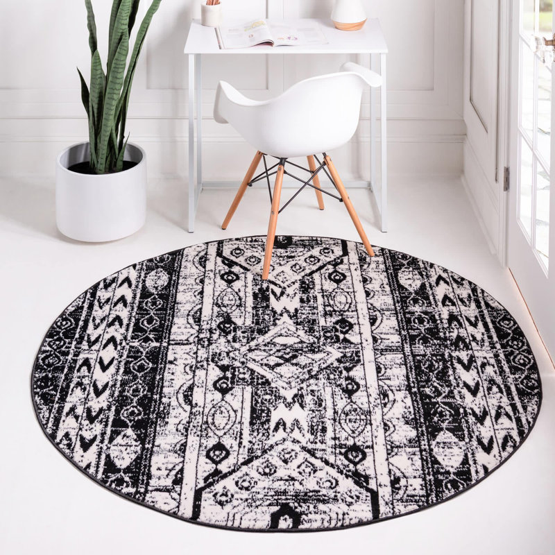 Ibaad Geometric Indoor Rug, Round 5'3"