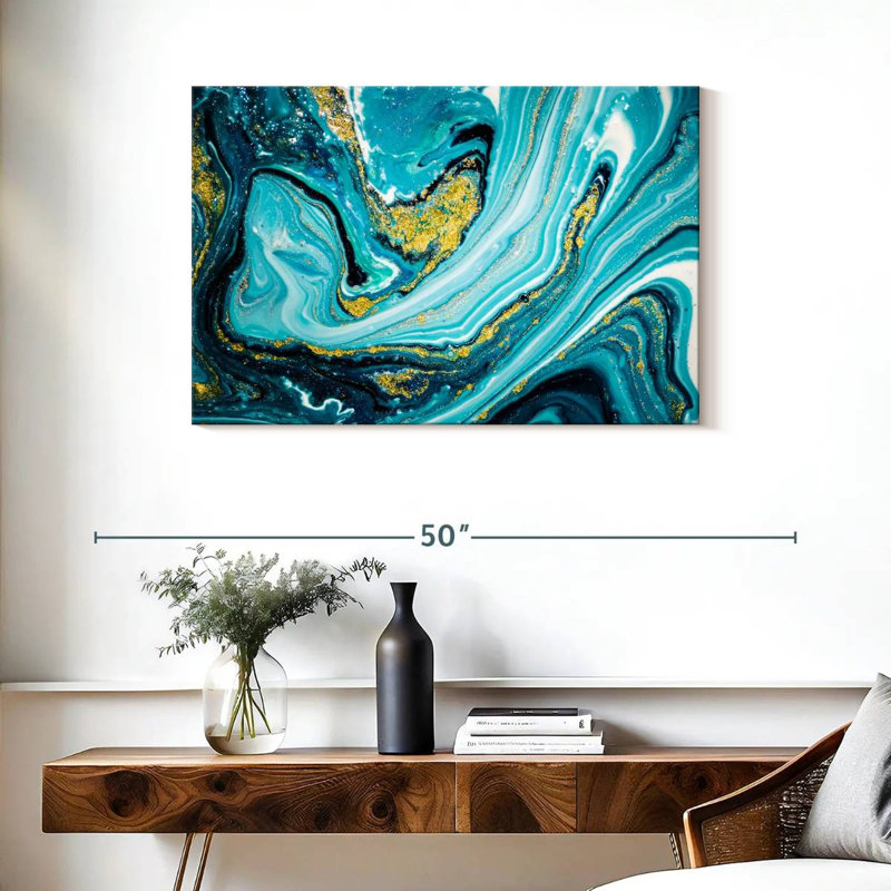 Dynamic Abstract Dynamic Abstract Marble Canvas Print On Canvas Print, 24" H x 36" W x 1.25" D