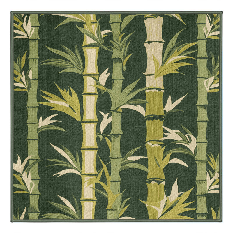  Tapis hawaïen lavable en bambou, Carré 3 pi