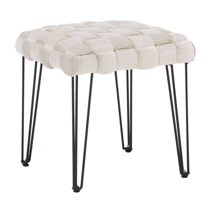 Hellman Iron Accent Stool, Tan