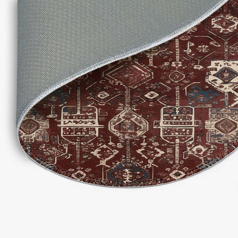 Tapis turc intérieur et extérieur noir, Rond 5 pi