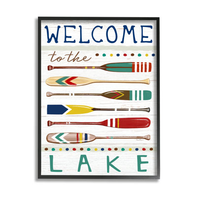 «Lake Welcome Sign», art texturé à estampe numérique encadrée par Elizabeth Tyndall_aq-507