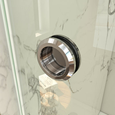 Poignée de porte de douche en verre en acier inoxydable rond de 2,28 po (58 mm) dos à dos pour verre épais de 1/4 po à 1/2 po