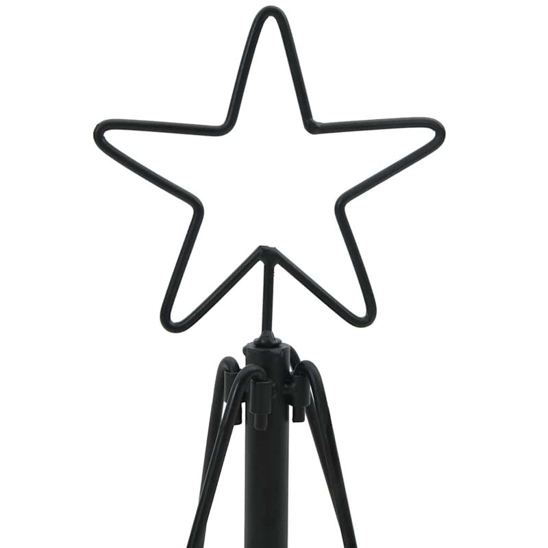 Christmas Cone Tree with Stand Black Steel, 90cm H