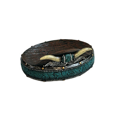 Porte-savon en cuir et cornes