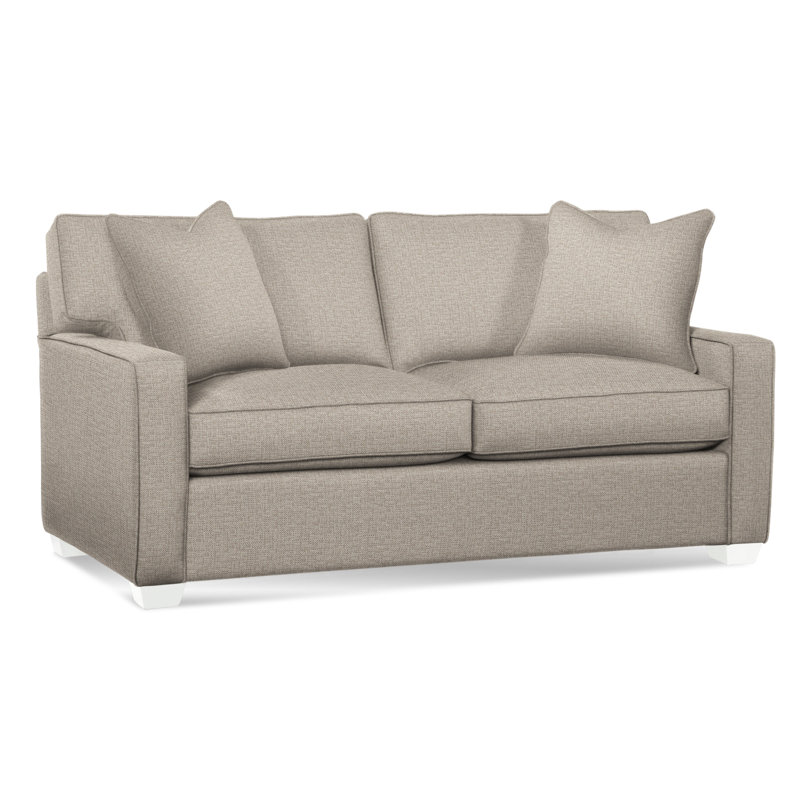 Gramercy Park Sofa, Frost White Finish, Air Dream Mattress, Beige Performance Fabric; 0851-73