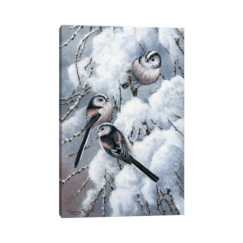 «Long Tailed Tits» par Jeremy Paul - Estampe numérique sur toile tendue avec châssis, H 12 po x l 8 po x P 0,75 po