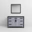 48 po W Gris foncé pour meuble-lavabo avec comptoir en quartz et miroir - options de rangement pour les taches et le blanc-118731286
