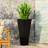 12.64" W X 31.68" H Outdoor Cast Stone Planter, Black - Distinctive Garden Addition Planter 13" 32.5", Patio Decor-1608942634