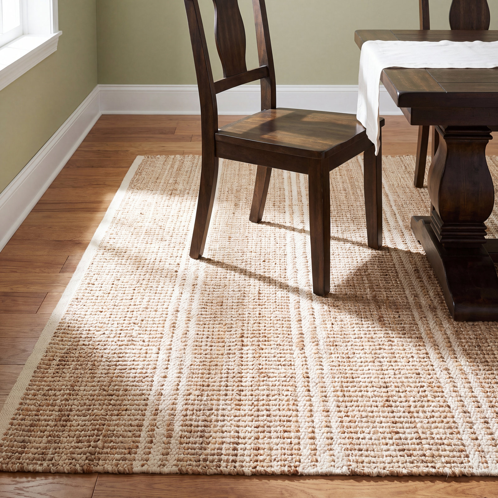Arbor Ivory Handwoven Jute Rug, Rectangle 8'6" x 11'6", Ivory