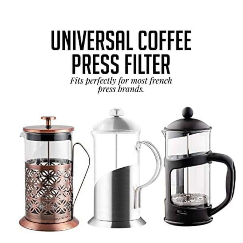 OVENTE Mesh Replacement, Compatible with 12 Ounce Coffee French Press Brands, Universal Design of High-Grade Stainless-Steel Filter, ACPF7012S