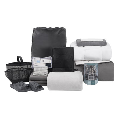 44 Piece College Dorm Bedding And Essentials Package