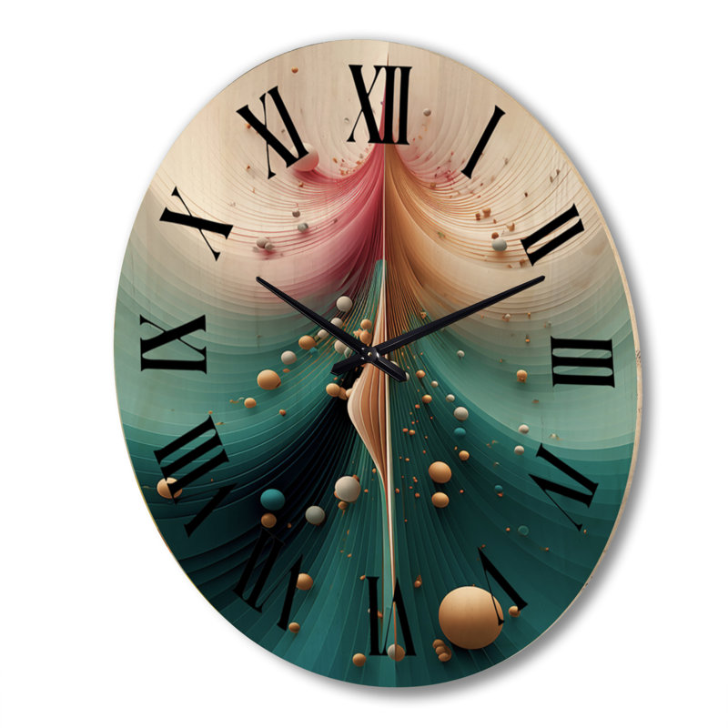 Horloge murale en bois massif Rossleigh, Très grand