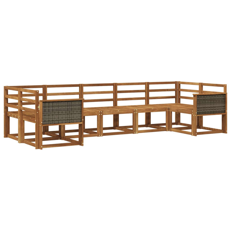 304cm Wide Patio Sectional, Natural/Grey