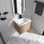 Meuble-lavabo mural 24 po / 28 po avec lavabo en céramique et porte à fermeture en douceur-1100225121