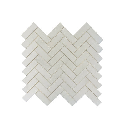 Carreau de mosaïque en marbre à chevrons 1 po x 3 po