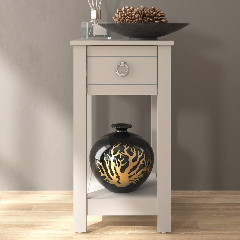 Aletriz 32 cm W Bedside Table, Light Grey