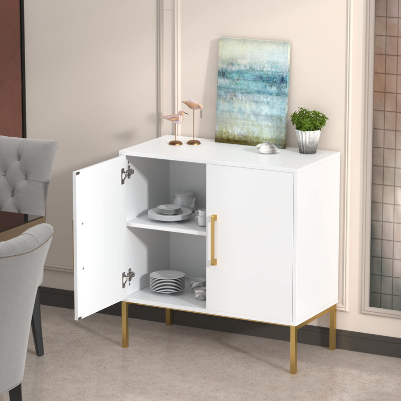 Armoire d'appoint l 31,5 po avec tablettes réglables Jaydien, Blanc
