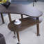 Table basse gigogne moderne avec plateau en placage de chêne