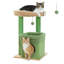 Arbre à chat, tour de chat en forme de cactus pour chats d'intérieur avec condo pour chat privé, poteaux à griffer en sisal naturel et pompon en peluche pour petits chats