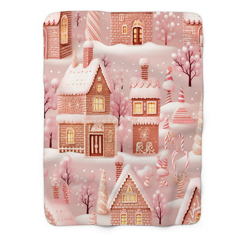 Couverture rose en sherpa de qualité supérieure 1 pièce, L 60 po x L 80 po