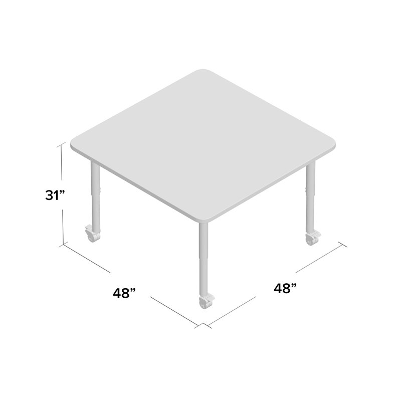 Berries® Square Activity Tables, Gray, Orange