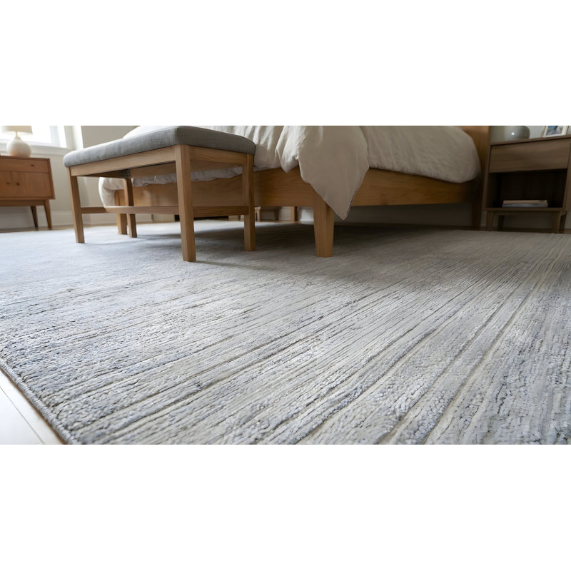 Tapis ivoire en laine fait à la main Bianca 6 pi x 9 pi 0 po Bianca, 6 pi 0 po x 9 pi 0 po