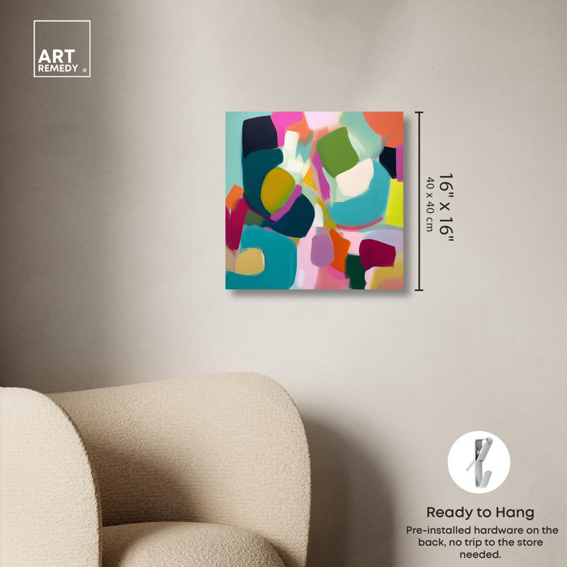 Colorful Abstract Canvas Print, 16" x 16", Wrapped