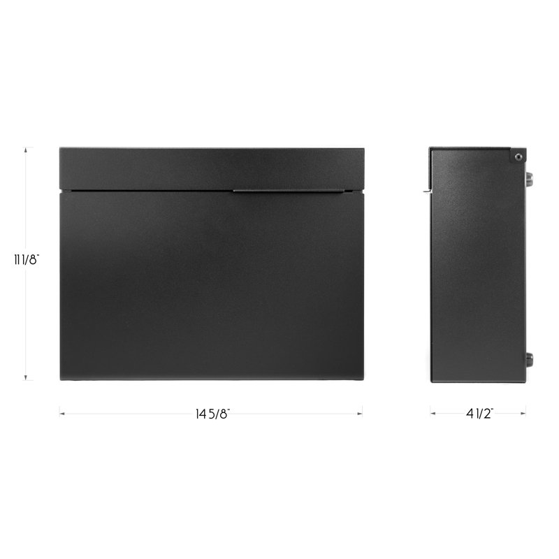 Steel Wall Mounted Mailbox, Black