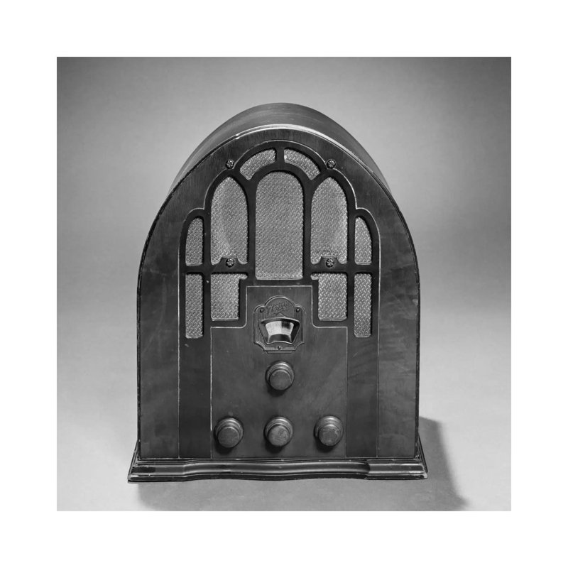 1930s Old Time Zenith Model 805 Cathedral Style AM Radio 1935 - Wrapped Canvas Print, 30.48 cm H x 30.48 cm W