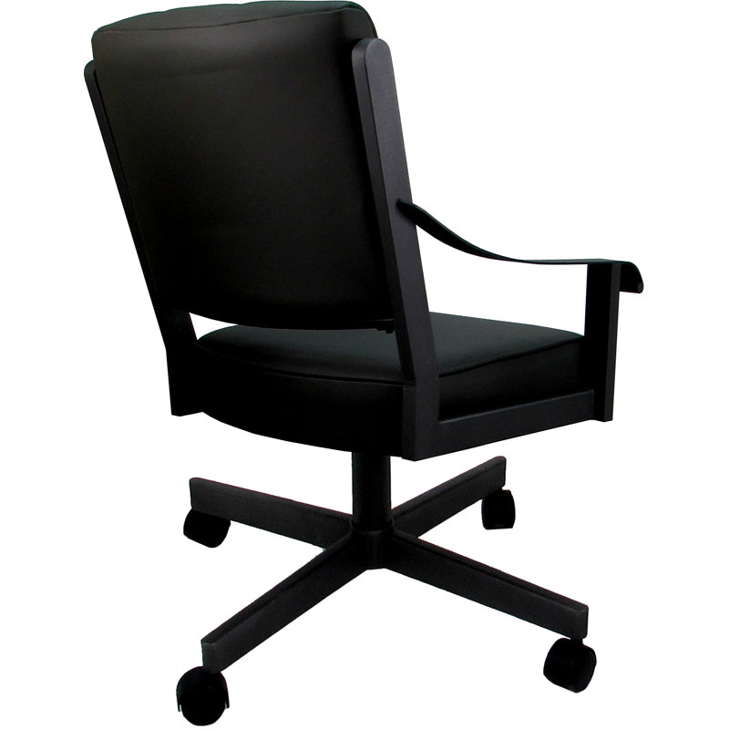 Chaise pivotante en cuir et métal, Noir, noir, noir, noir, Noir, noir, noir, noir