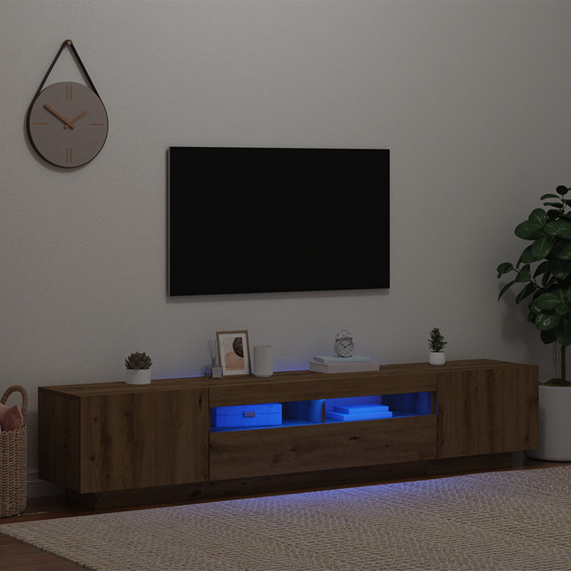 Abhinay Unfinished TV Stand, 200cm, Artisan Oak