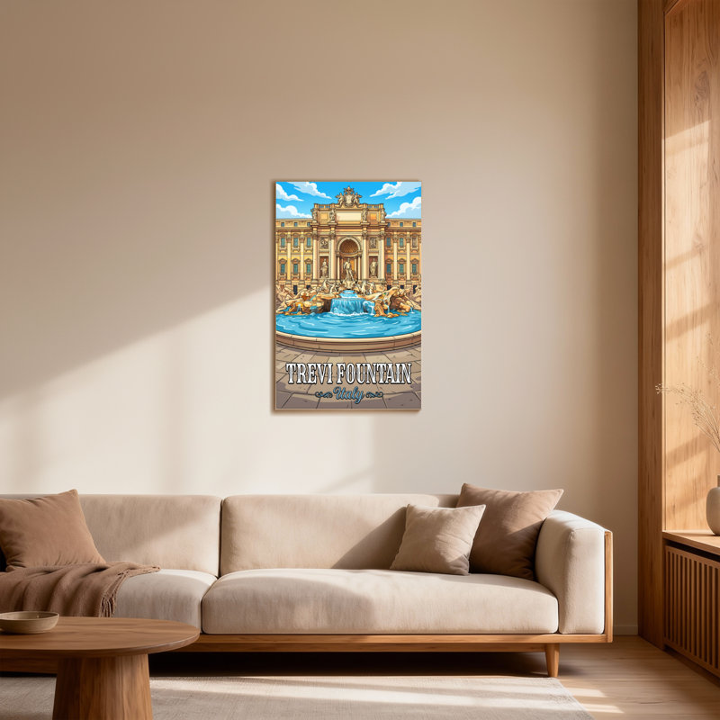 «Scenic & Cityscapes Trevi Fountain Italy», reproduction d'art sur toile artistique, H 48 po x l 32 po