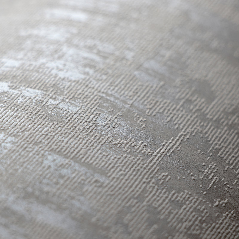 Adonea Zeus Textured Metallic 33' L x 21" W Wallpaper Roll, Silver