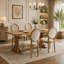 Chaise de salle à manger en bois massif de style français avec garniture cloutée (ensemble de 2)-1639041644