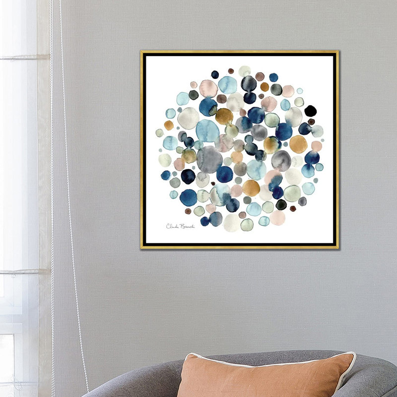 « Molecular » par Claudia Bianchi, reproduction d’art, Pas de tapis, H 26 po x l 26 po x P 1,5 po, Toile encadrée d'or