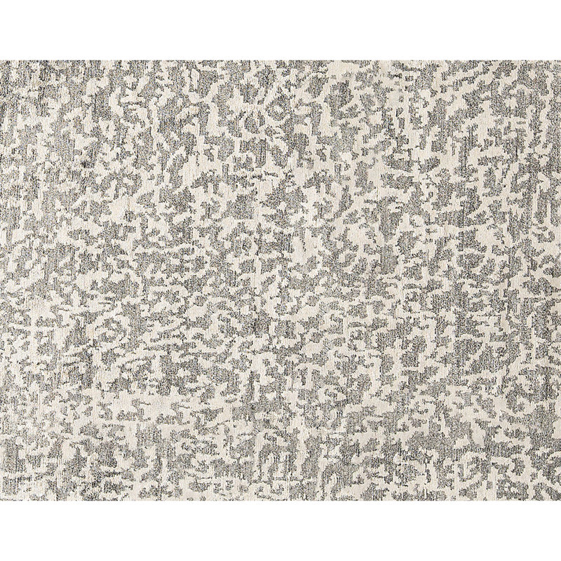 Tapis gris anthracite et argent noué à la main de haute qualité