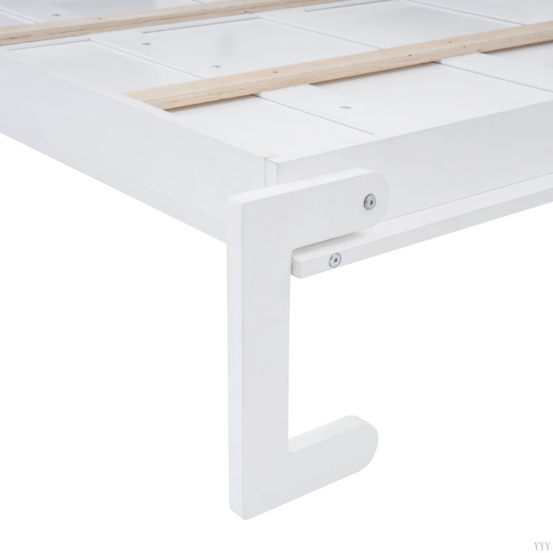 Lit escamotable mural avec armoires supérieures Murphy, Lit double, Blanc