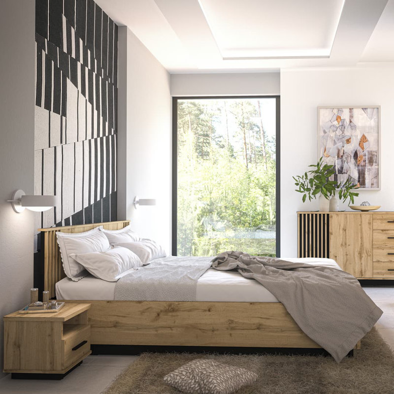 Siarra 37cm W Manufactured Wood Bedside Table