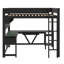 Lit mezzanine double en bois avec bureau intégré, éclairage à DEL, prises de recharge USB et compartiment de rangement-1114582679