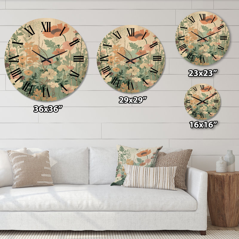 Horloge murale en bois massif Leeasia, Grand